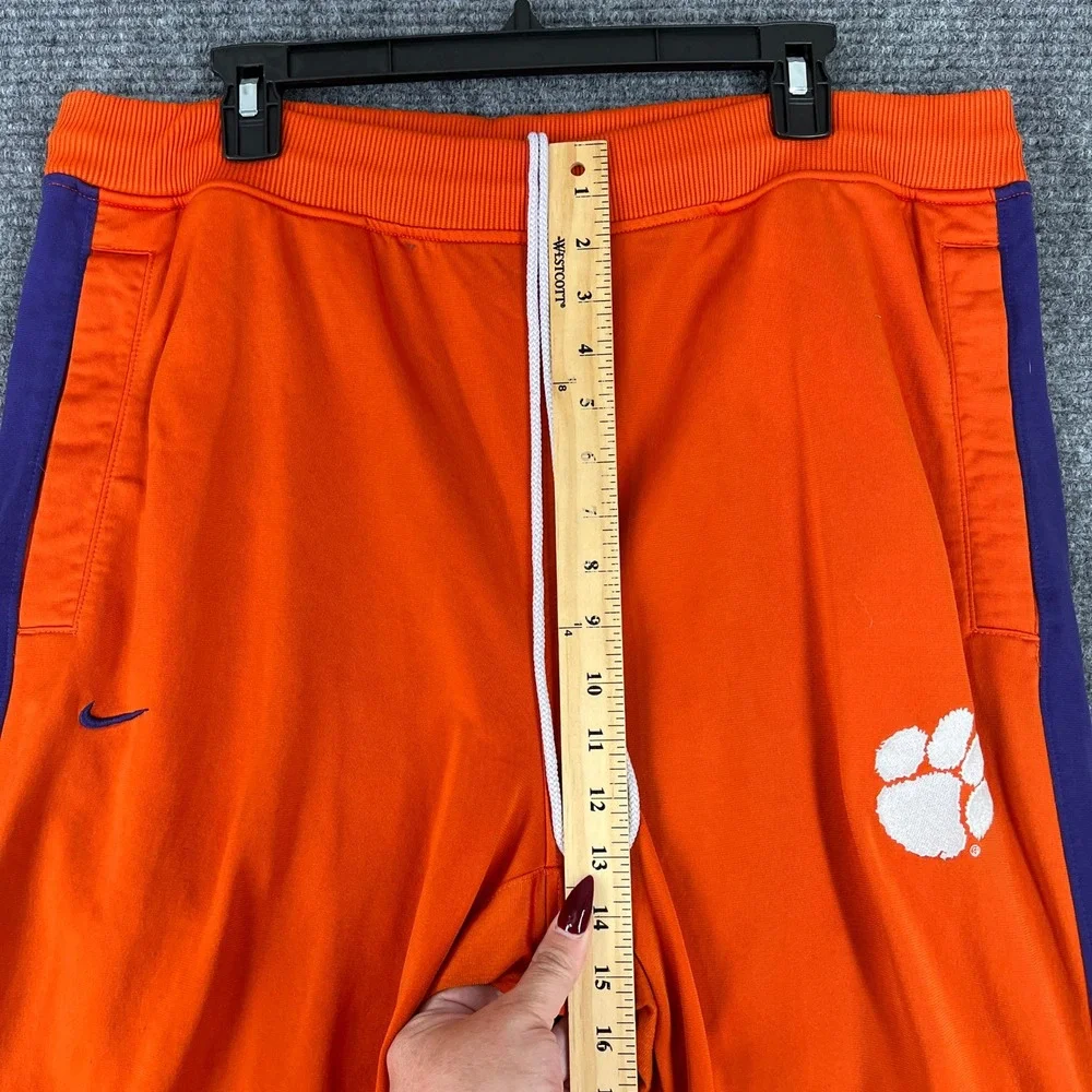 Vintage Y2K Clemson Tigers‎ Nike Team Track Pants Orange Athletic Warm Up L Mens